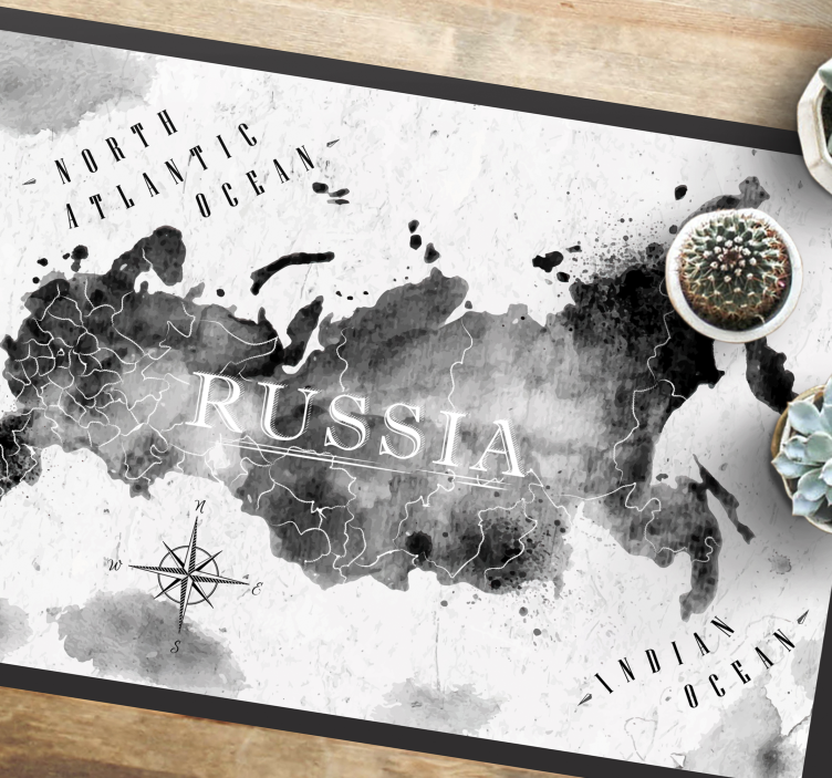 Yksivärinen maailmankartta maailmakartta vinyylimatto - Tenstickers