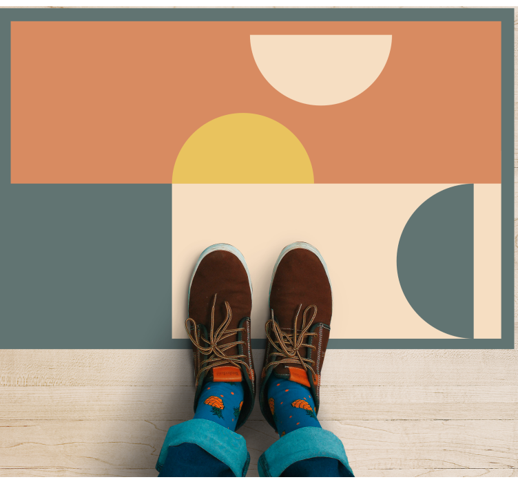 Ympyrät ja suorakulmiot moderni vinyylimatto - Tenstickers