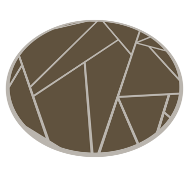 Geometrinen kuvio ympyrä ruskea vinyylimatto - Tenstickers