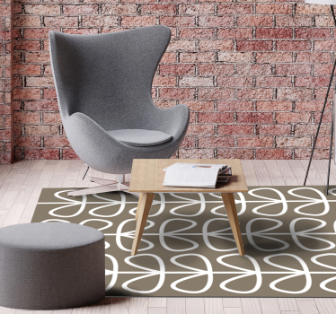 Beige lehdet kuvio etnisiä vinyyli mattoja - Tenstickers