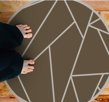 Geometrinen kuvio ympyrä ruskea vinyylimatto - Tenstickers