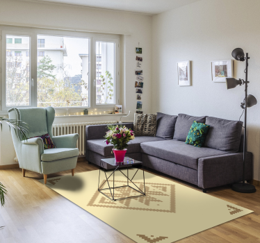 Elegantti geometrinen kontrasti olohuoneen vinyylimatto - Tenstickers