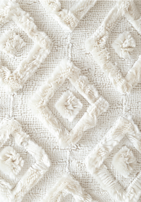 Timanttikuvio valkoinen vinyylimatto - Tenstickers