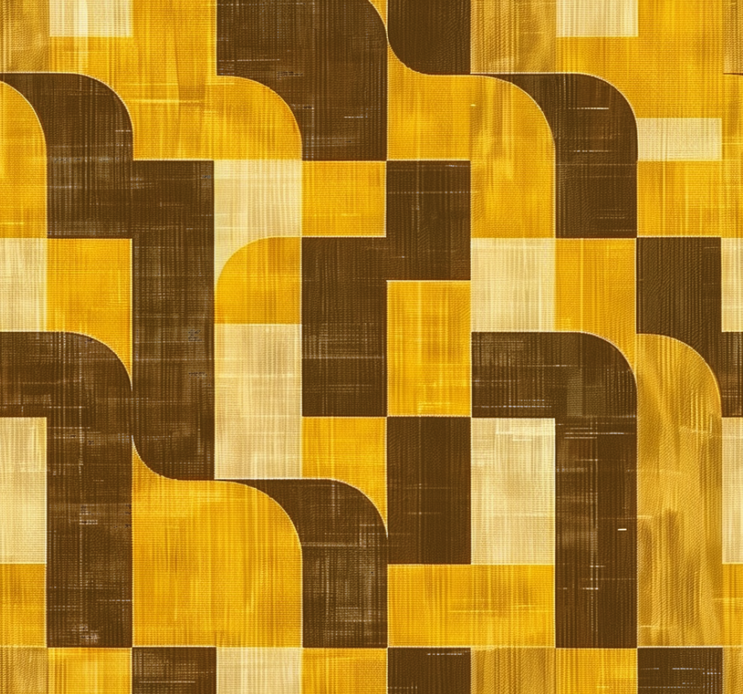 Art deco -tyylinen keltainen vinyylimatto - Tenstickers