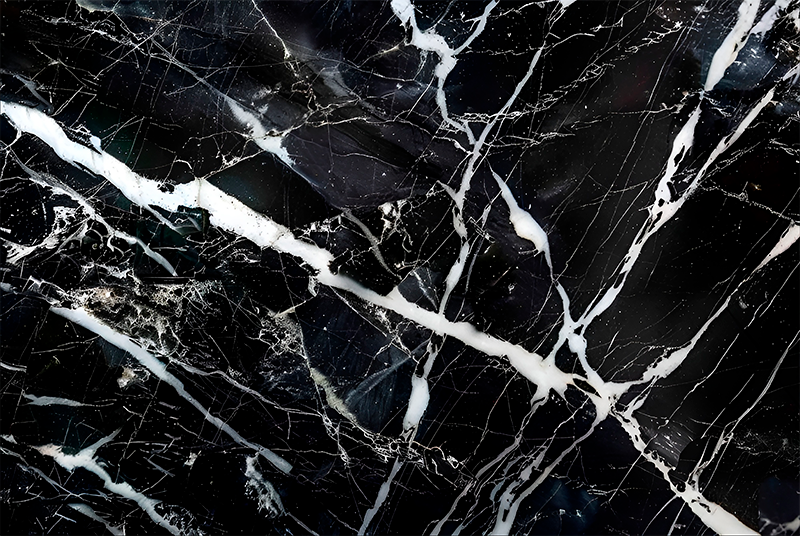 Valkoiset sävyt marmori musta vinyylimatto - Tenstickers