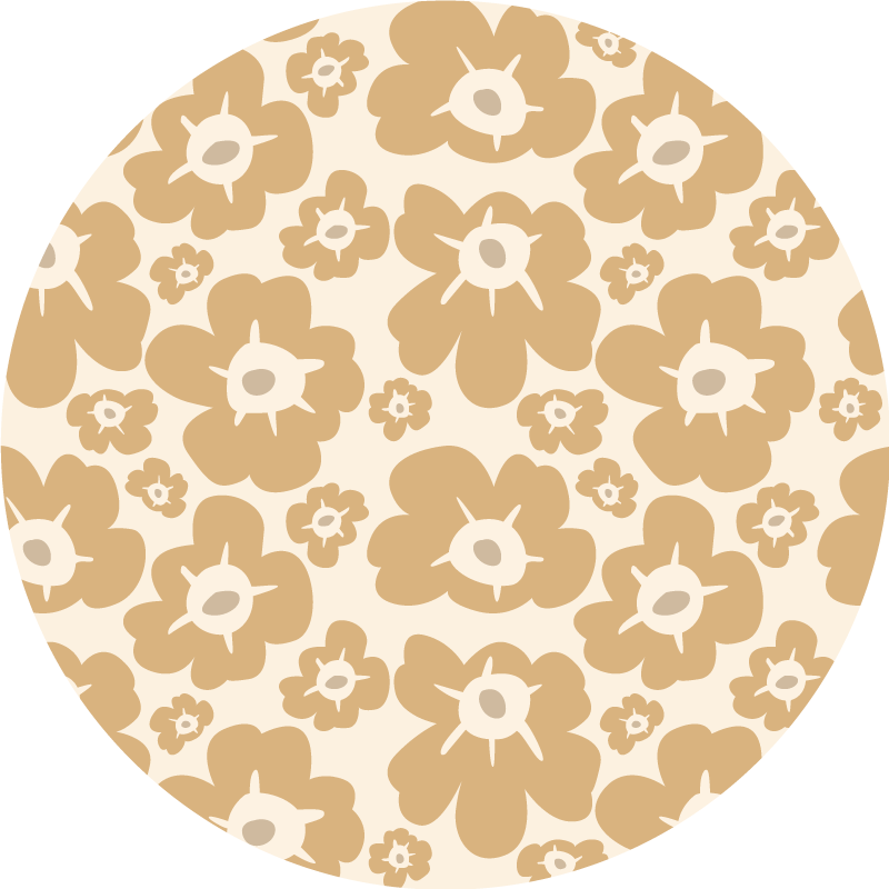 Beige unikko kukka vinyylimatto - Tenstickers