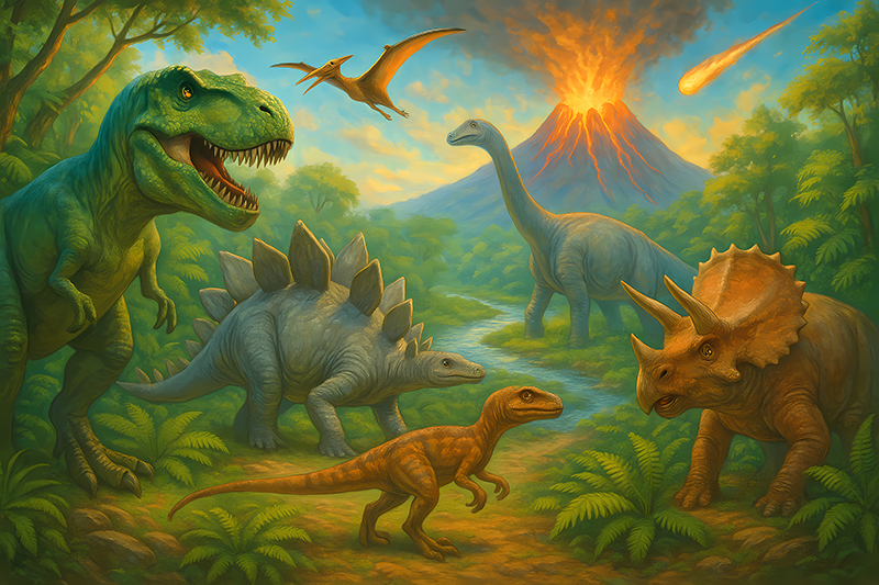 Dinosaurusten sukupuutto eläin vinyylimatto - Tenstickers