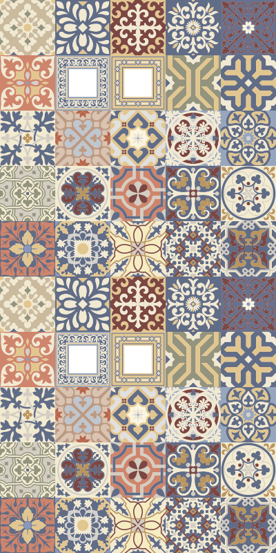 Monivärinen hydraulinen keittiön vinyylimatto - Tenstickers