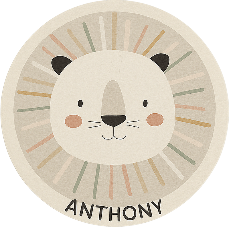 Mukautettu beige leijona vinyylimatto - Tenstickers