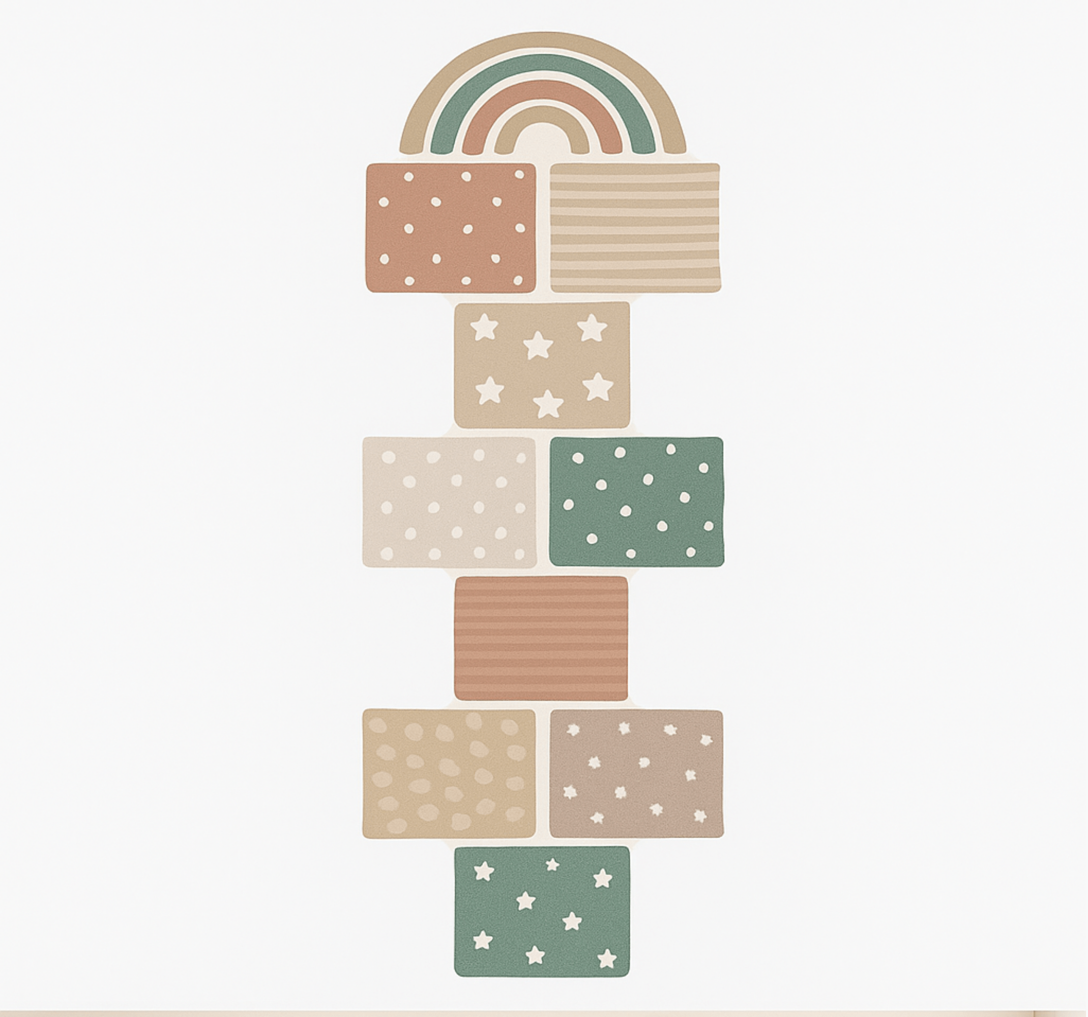 Beige ruutupeli vinyylimatto - Tenstickers