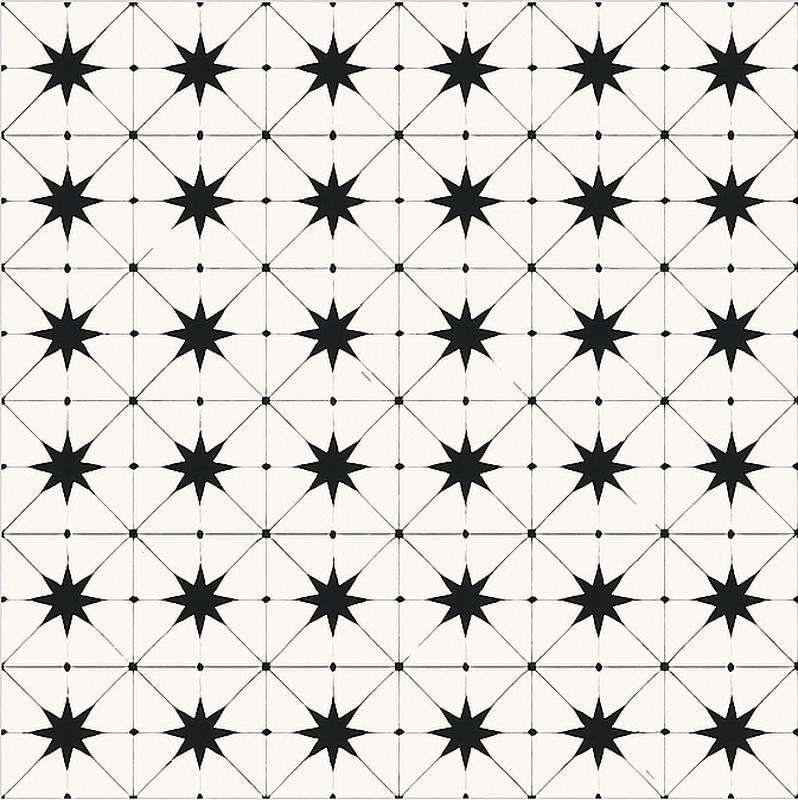 Enkaustinen tähtikuvio ruokasalin vinyylimatto - Tenstickers