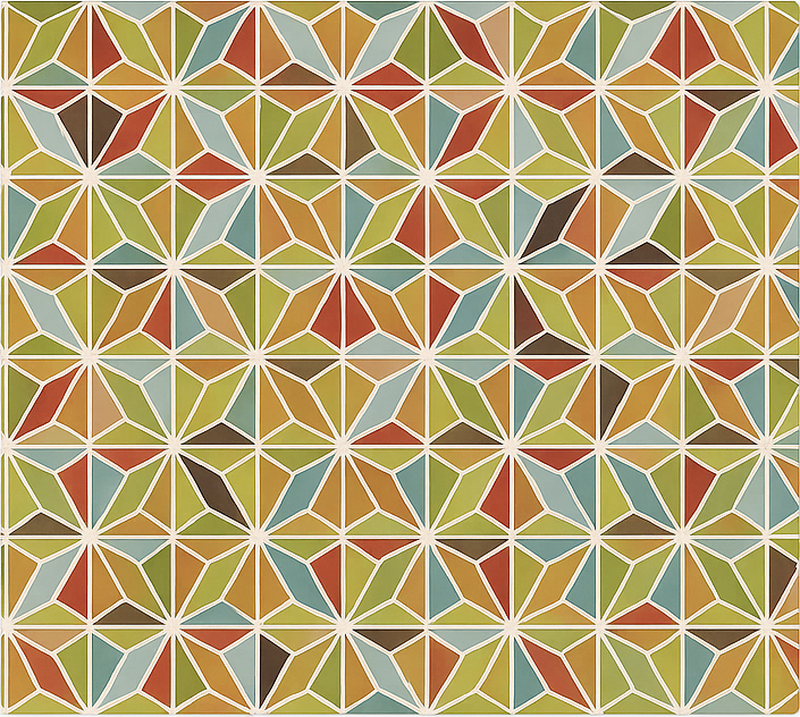 Kaleidoskooppinen geometrinen laatta ruokasalin vinyylimatto - Tenstickers