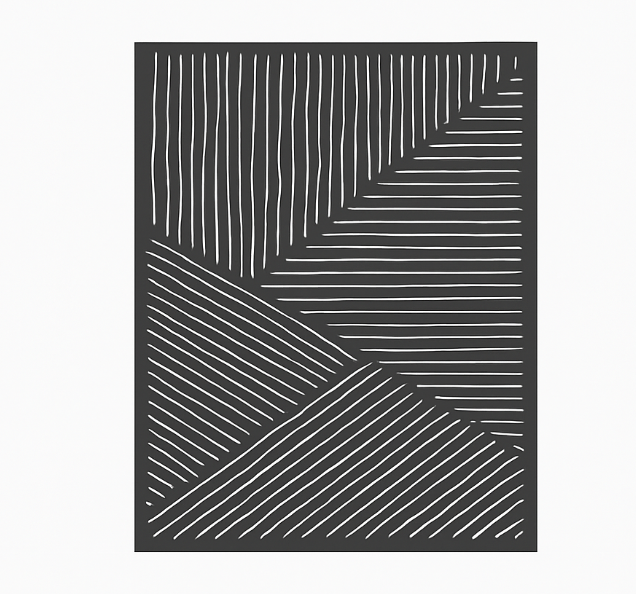 Valkoiset aaltoilevat viivat keittiön vinyylimatto - Tenstickers