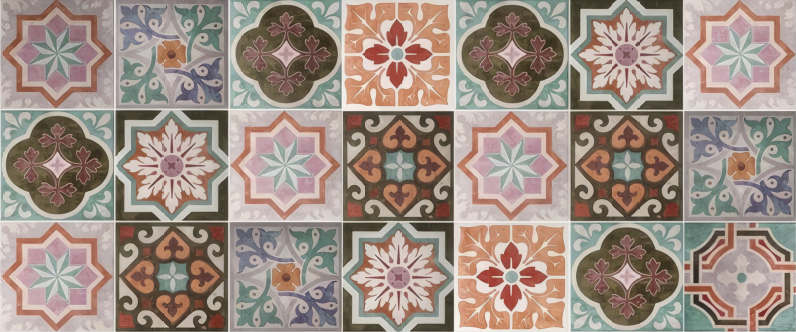 Sisilialainen piastrelliini mosaiikki vinyylimatto - Tenstickers