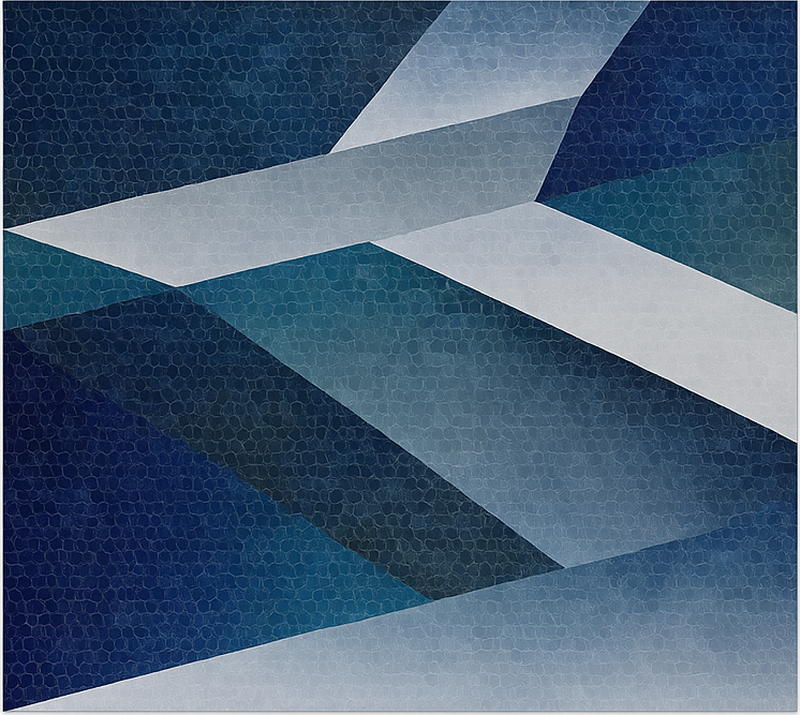 Sinivihreä särökuvioinen olohuoneen vinyylimatto - Tenstickers