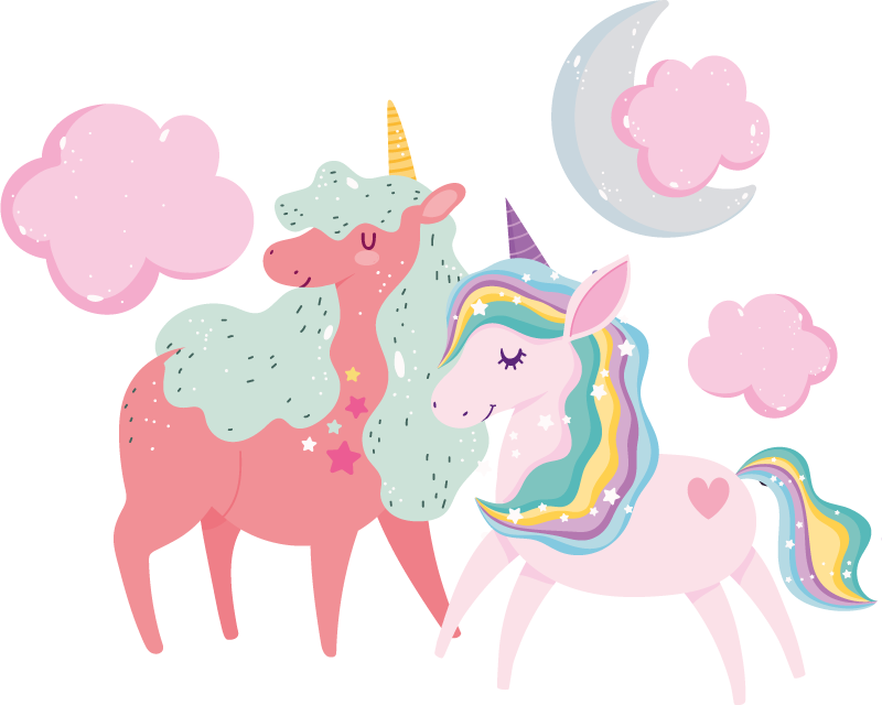 Pieni yksisarvinen ja tamma vinyylimatto - Tenstickers