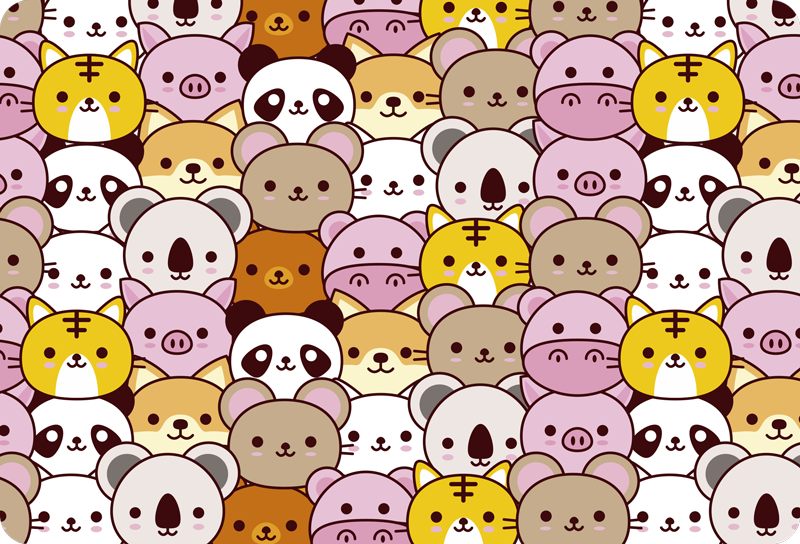 Suloiset vauvat eläin vinyylimatto - Tenstickers