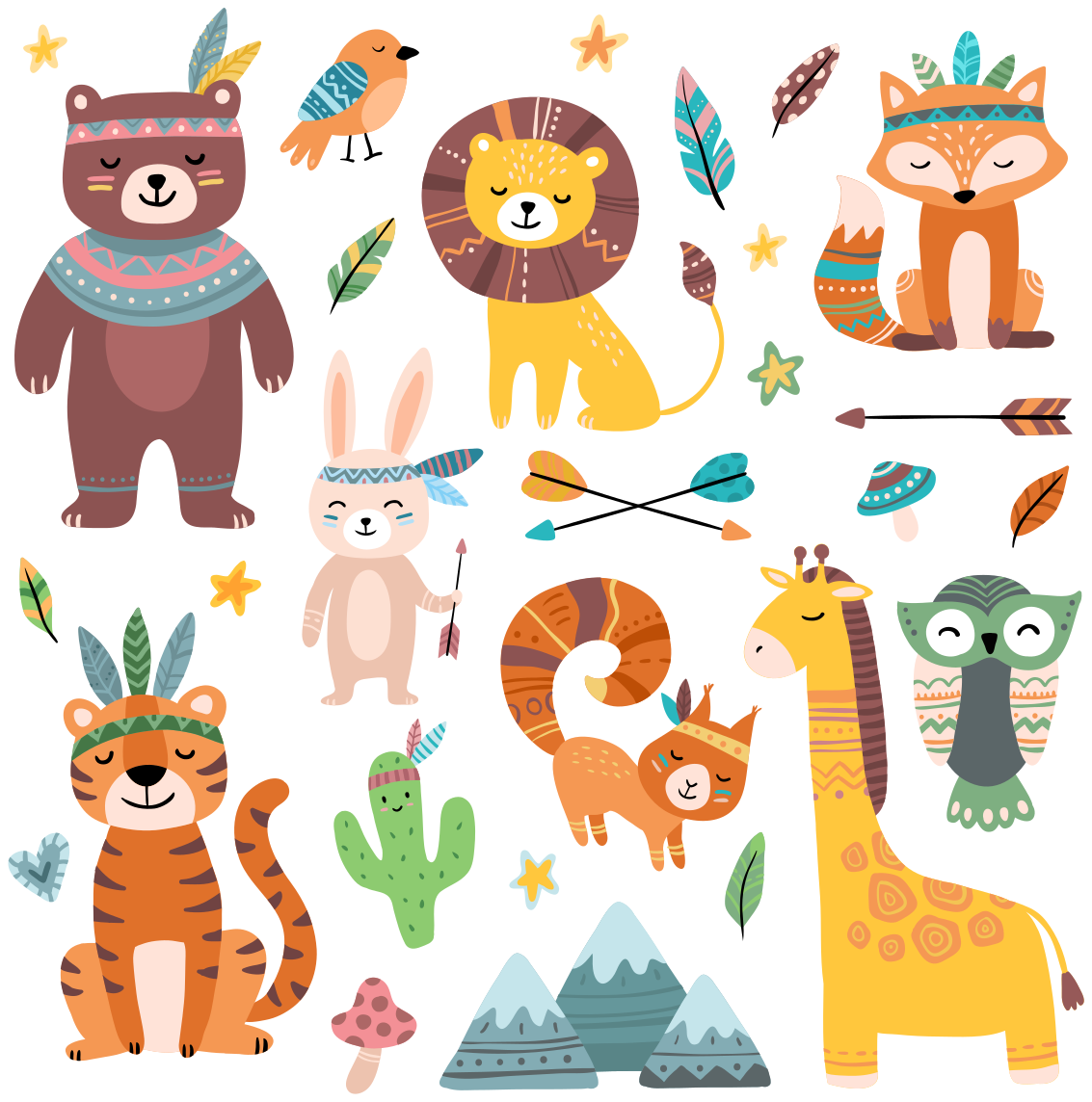 Vauva villieläin vinyylimatto - Tenstickers