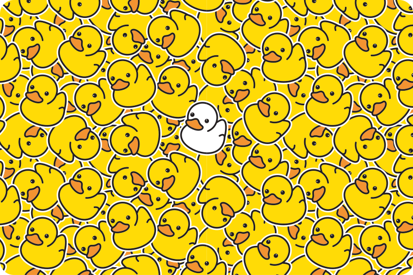 Erilainen söpö valkoinen ankkamatto - Tenstickers