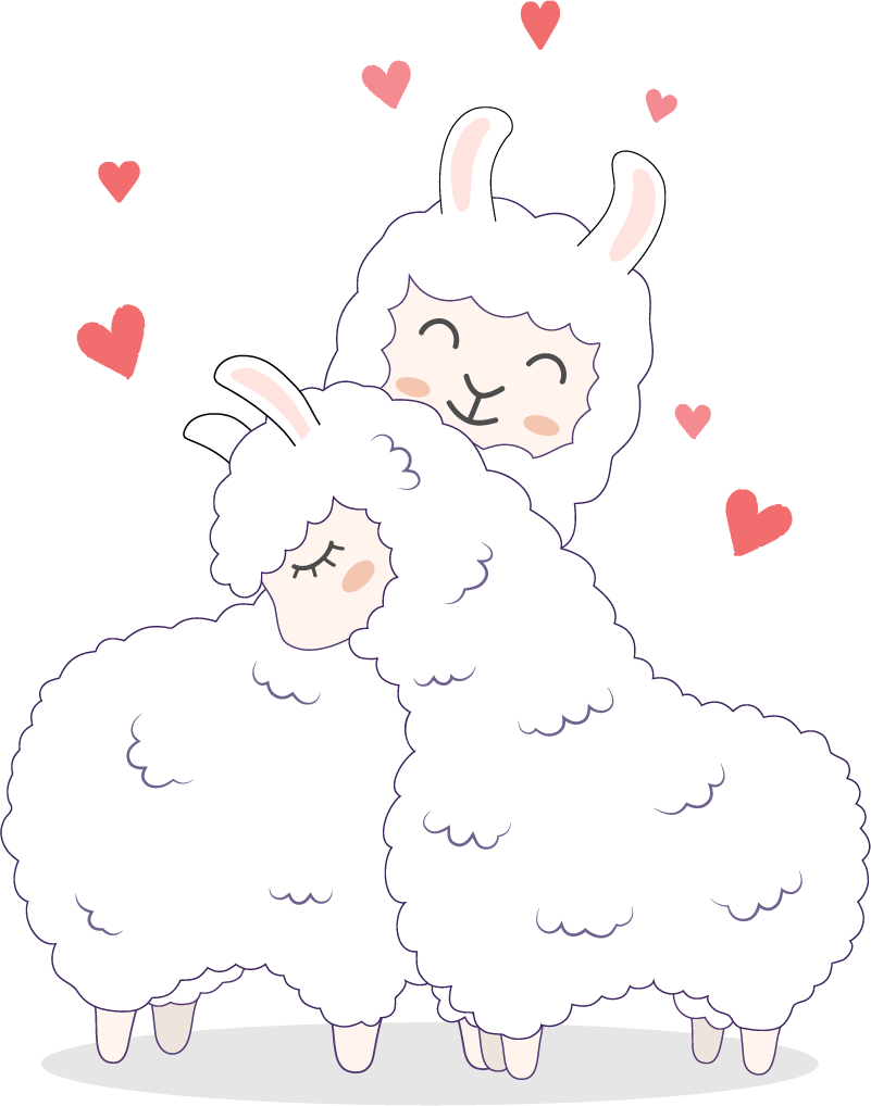 Rakastavat laamat eläinvinyylimatto - Tenstickers