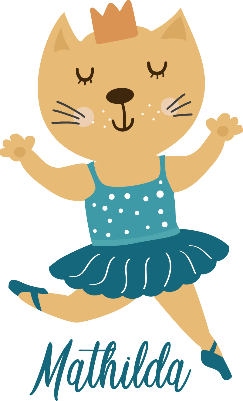 Tanssiva kissa vinyylimatto - Tenstickers