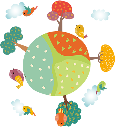 Kevätvalkoinen ympyrä eläin vinyylimatto - Tenstickers