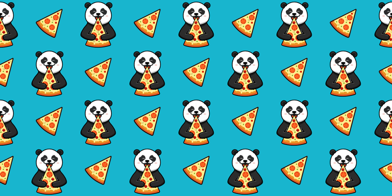 Panda syö pizzaa eläin vinyylimatto - Tenstickers