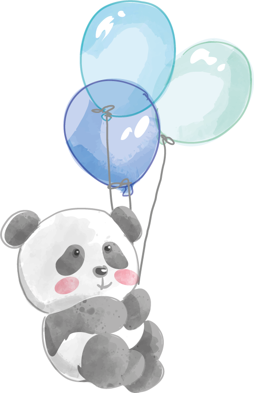 Vauva bändi kolmea ilmapalloa pitävä eläinvinyylimatto - Tenstickers