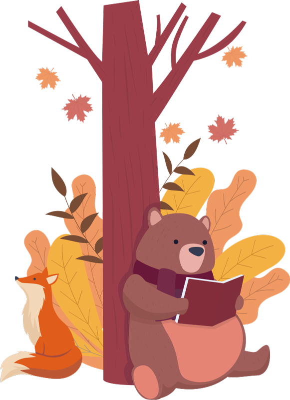 Puu eläinten kanssa vinyylimatto - Tenstickers