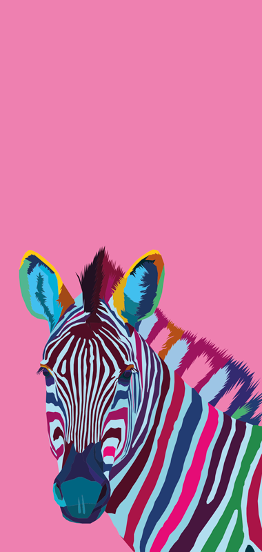 Zebra pop art vinyylimatto - Tenstickers