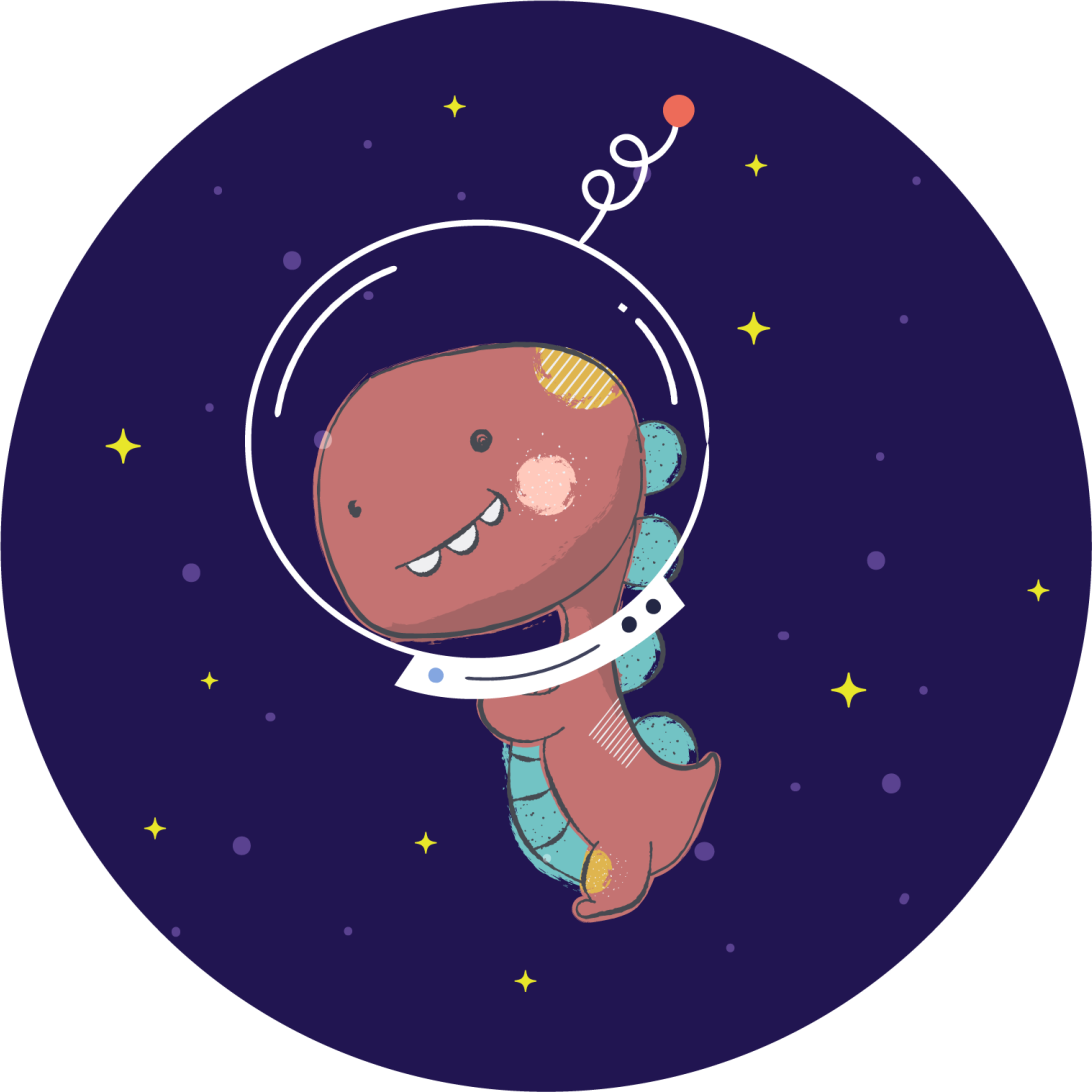 Avaruus t-rex eläinvinyylimatto - Tenstickers