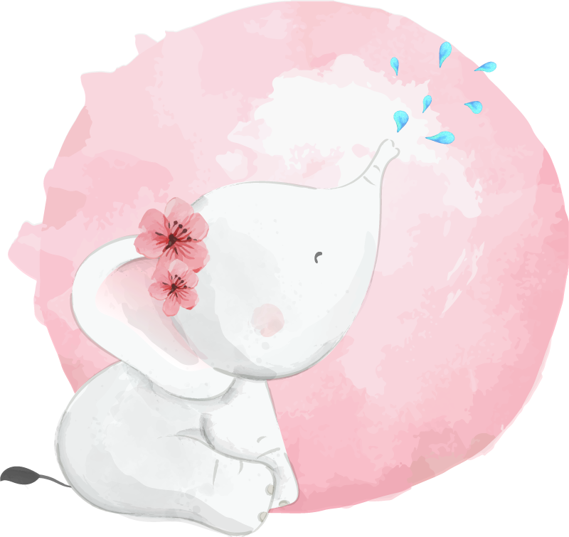 Villieläimet afrikassa lapsille norsutyttö vinyylimatto - Tenstickers