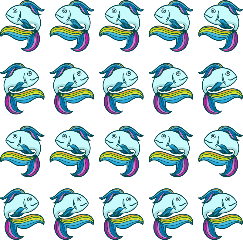 Sininen neonkalamattoeläin vinyylimatto - Tenstickers