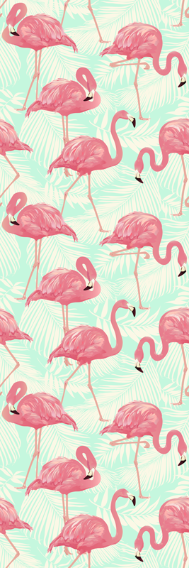 Piirretyt vaaleanpunaiset flamingot eläin vinyylimatto - Tenstickers