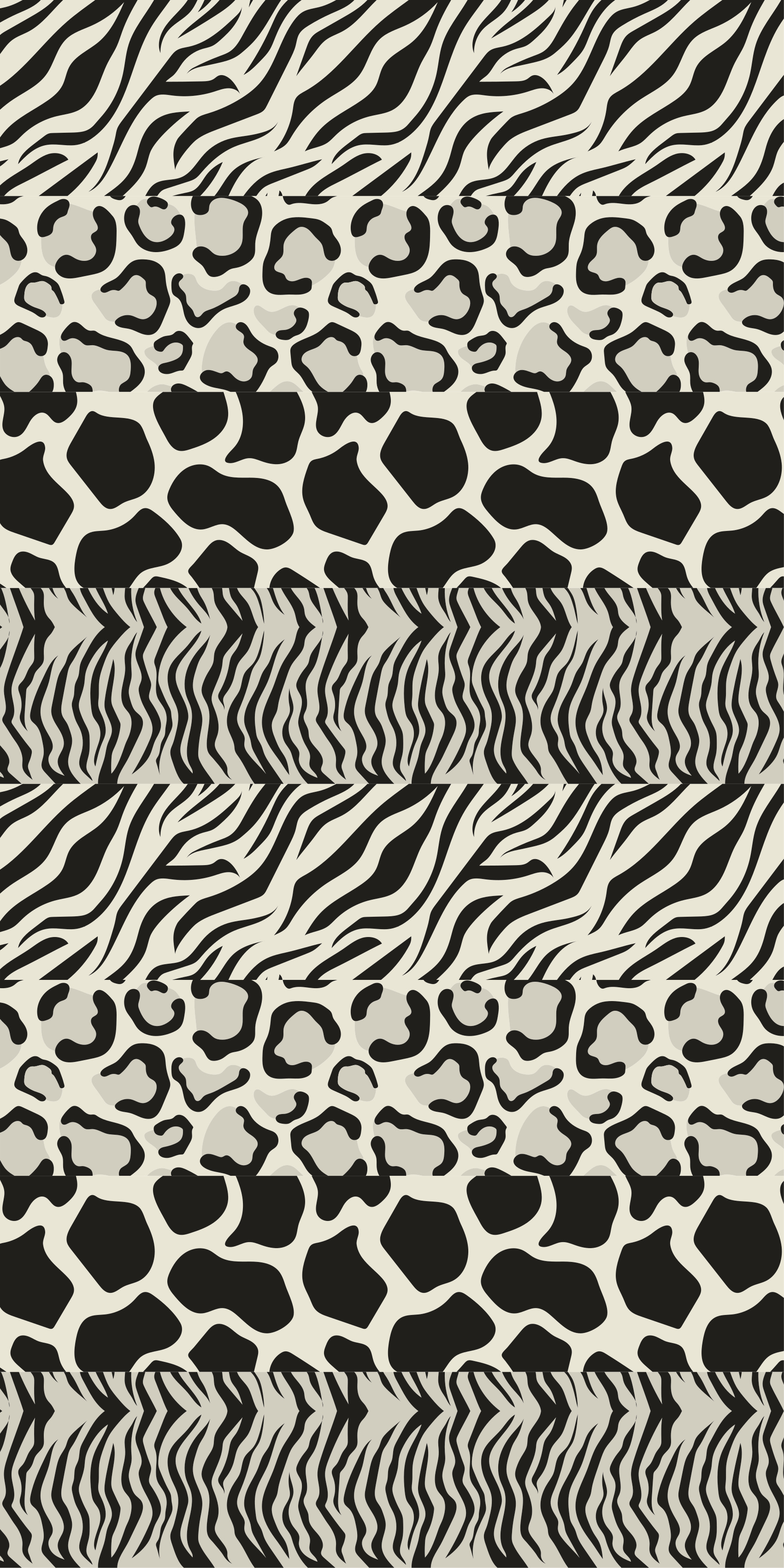 Neljä erilaista kuosia eläin vinyylimatto - Tenstickers