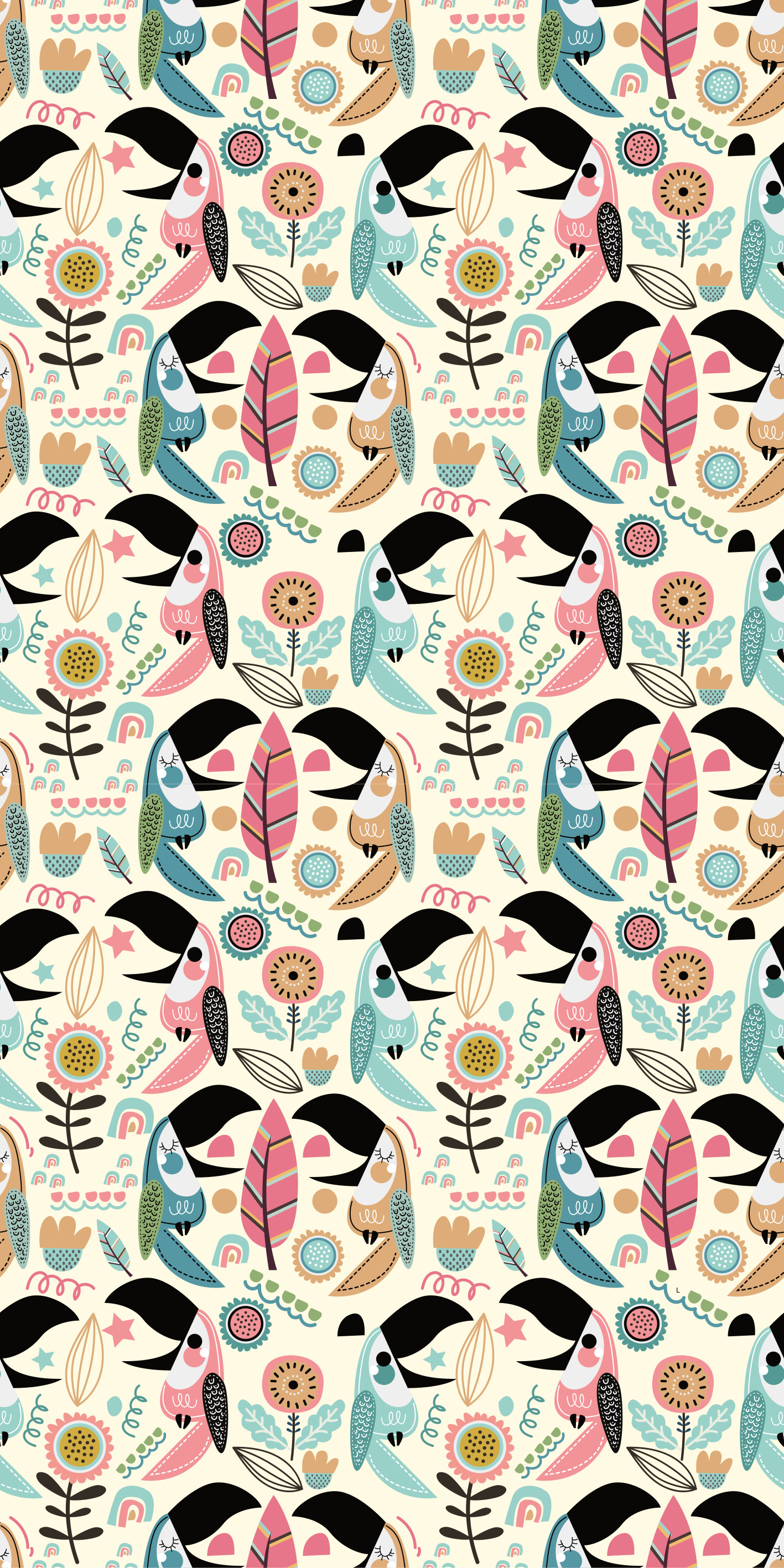 Siniset pohjoiset pastellilehdet eläin vinyylimatto - Tenstickers