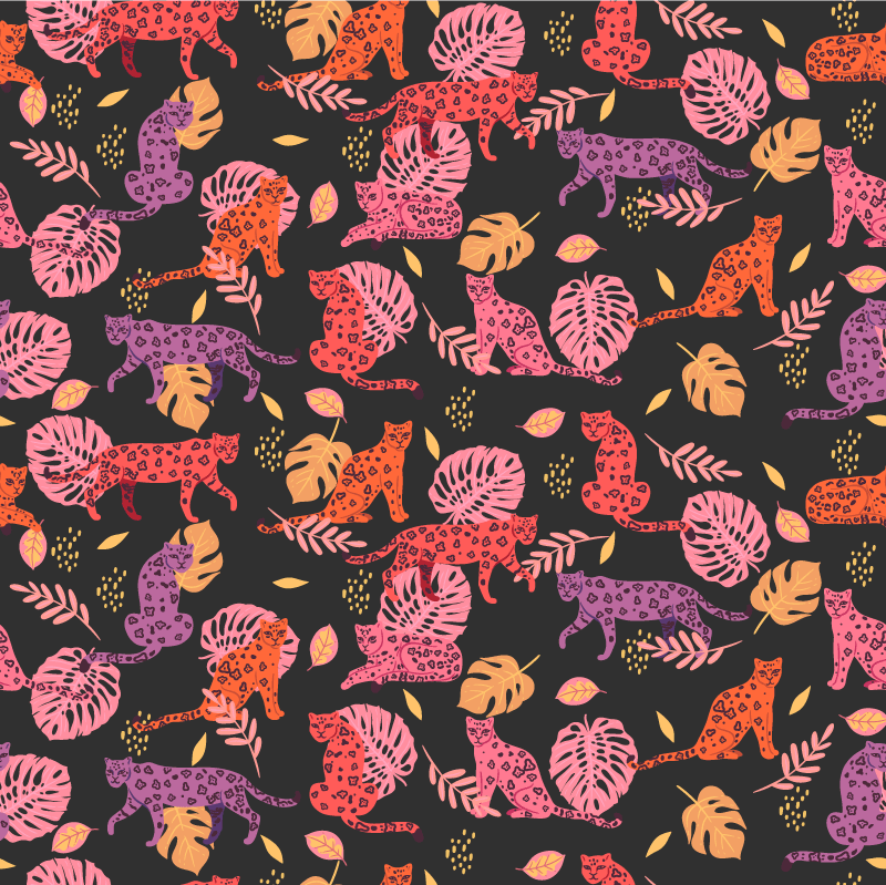 Tropiikki ja leopardikuosi vinyylimatto - Tenstickers