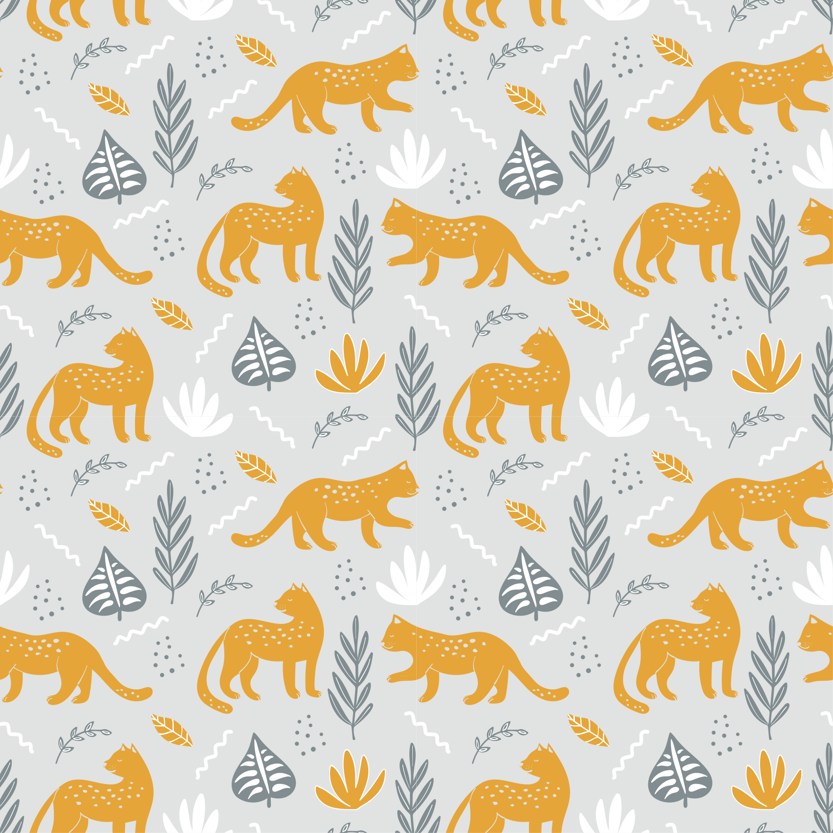 Leopardikävelyvaalea taustakuosisuunnitelmaeläinvinyylimatto - Tenstickers