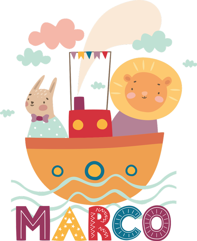 Eläimet veneessä vinyylimatto - Tenstickers