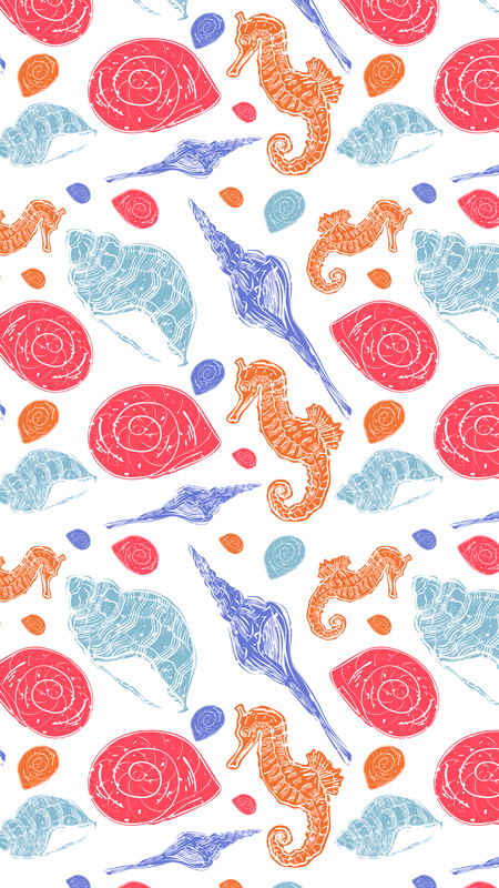 Merimaailman laatat eläin vinyylimatto - Tenstickers