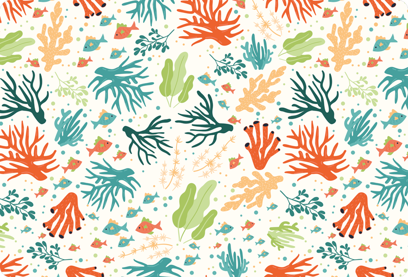 Värikäs koralli eläin vinyylimatto - Tenstickers