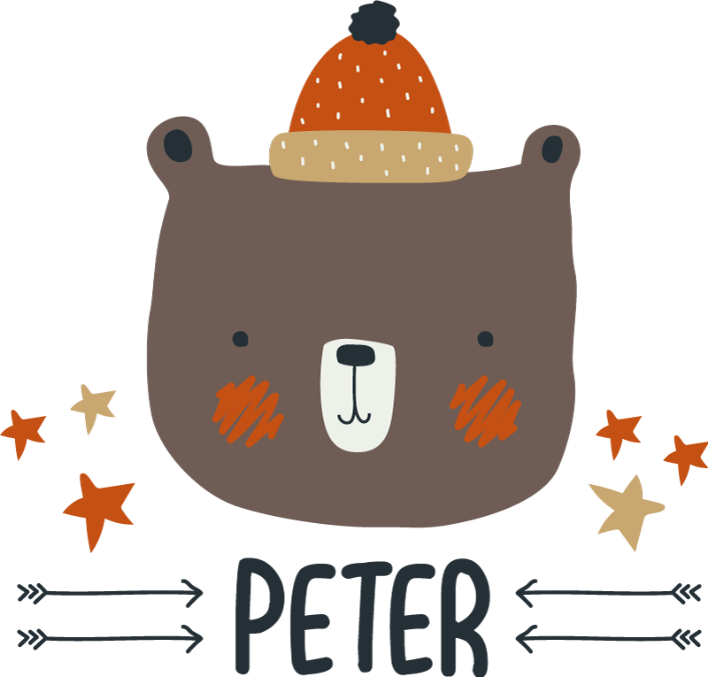 Pohjoismainen söpö karhu persoonallinen eläin vinyylimatto - Tenstickers