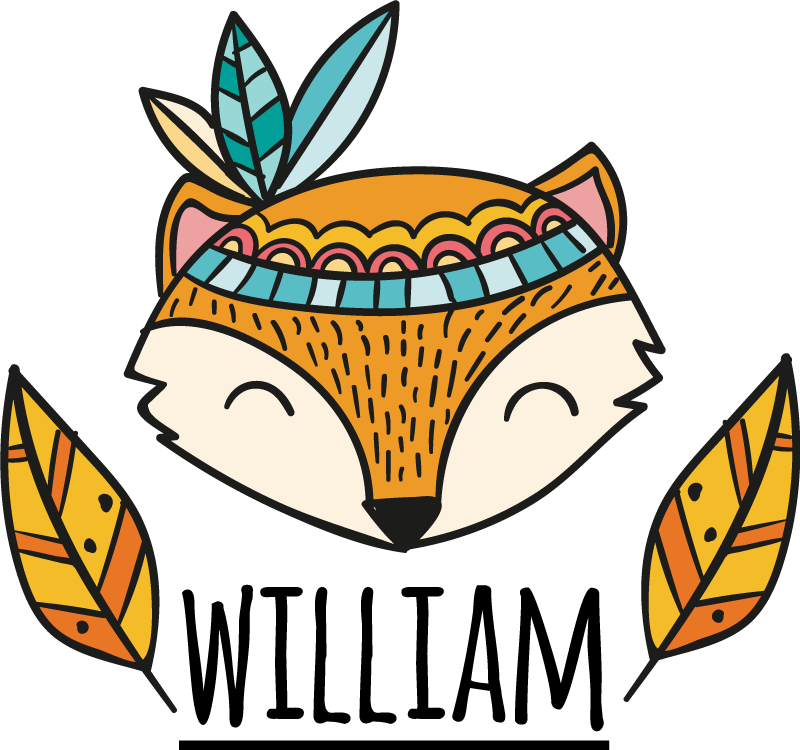 Pohjolan foxi höyhenillä personoitu vinyylimatto - Tenstickers