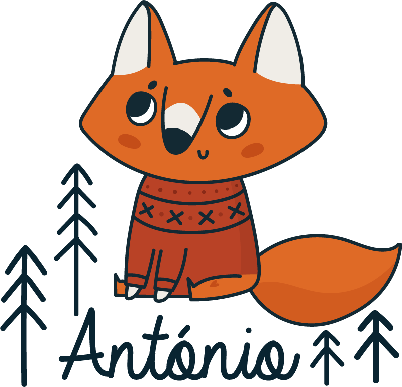 Pohjoisen foxi nimellä eläinvinyylimatto - Tenstickers