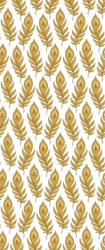 Sininen kalkkuna kultaisilla kukilla vinyylimatto - Tenstickers