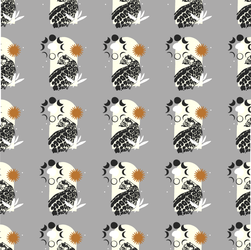 Mustaleopardikuviokuunallaeläinvinyylimatto - Tenstickers