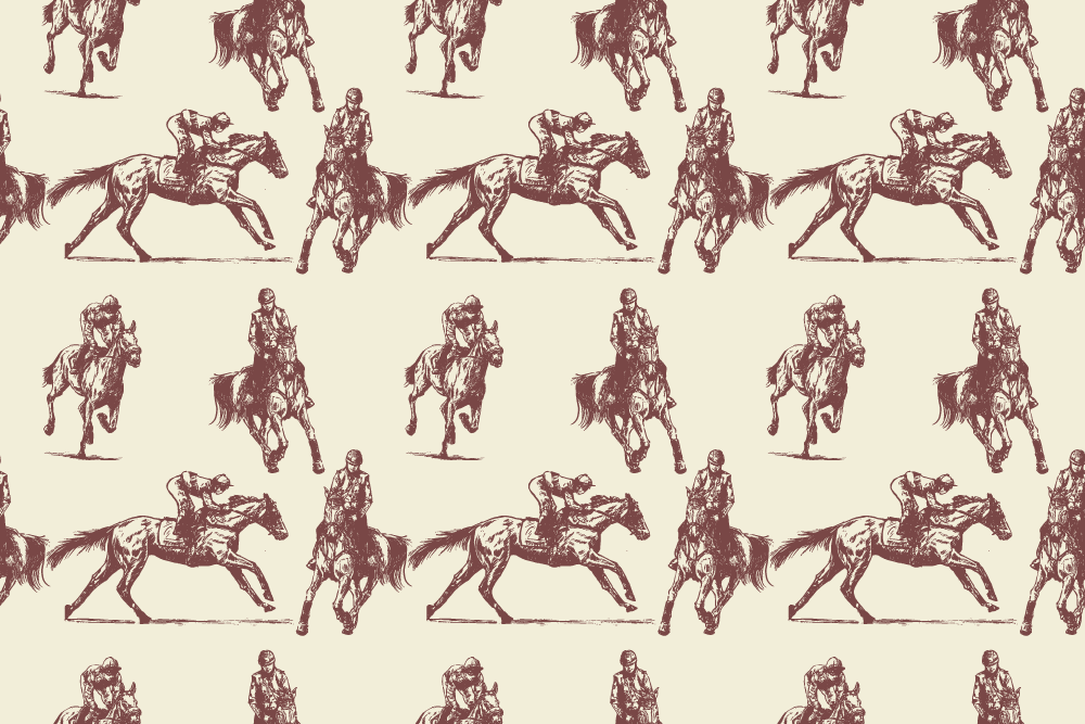 Beige ja ruskea hevospainatus eläinvinyylimatto - Tenstickers