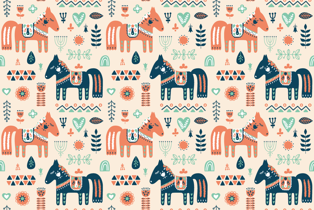 Pohjoismaiset lehdet vaalealla taustalla eläin vinyylimatto - Tenstickers