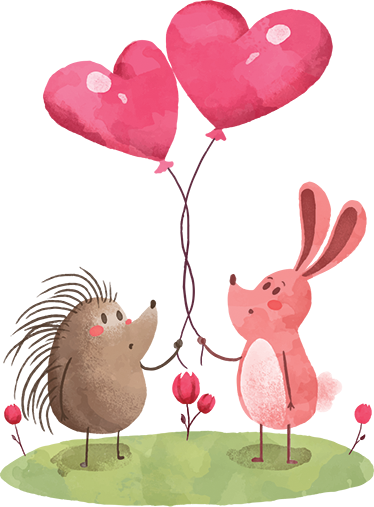 Söpöt eläinystävät vinyylimatto - Tenstickers