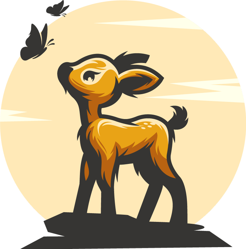 Poroja ja perhosia eläin vinyylimatto - Tenstickers